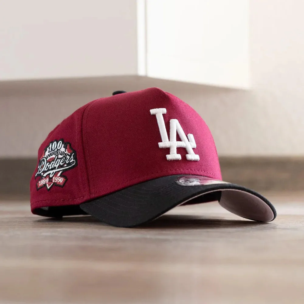 NEW ERA 9FORTY A-FRAME MLB LOS ANGELES DODGERS 100TH ANNIVERSARY TWO TONE / PINK UV SNAPBACK CAP HAT MLB