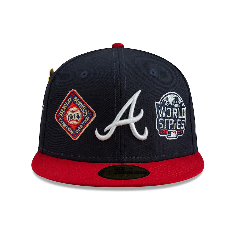 NEW ERA ATLANTA BRAVES HISTORIC WORLD SERIES CHAMPIONS 59FIFTY EMBROIDERED CASUAL BASEBALL CAP