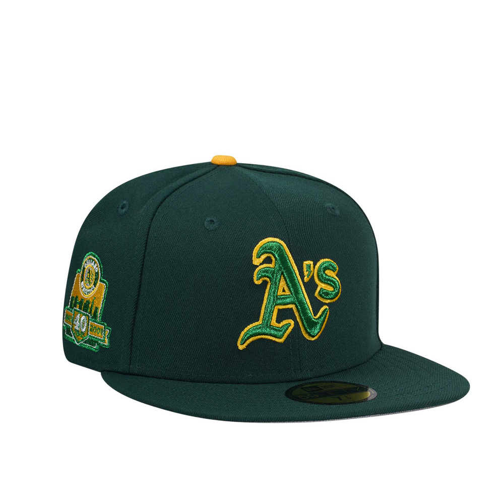 NEW ERA OAKLAND ATHLETICS 40TH ANNIVERSARY METAL GREEN TWO-TONE 59FIFTY FIT CAP