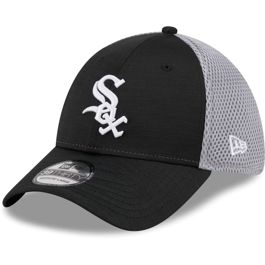NEW ERA 9FORTY A MLB CHICAGO WHITE SOX. GRAY SPELL BLACK 94 MESH BASEBALL CAP