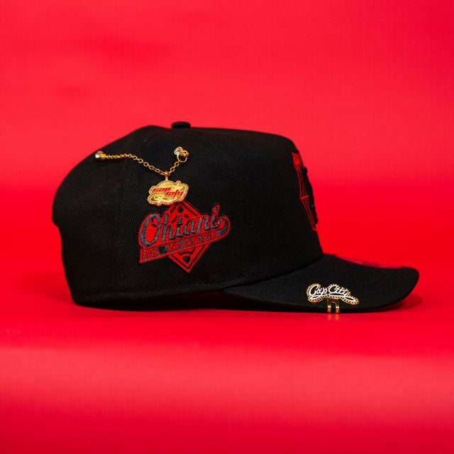 NEW ERA EXCLUSIVE 9FIFTY A-FRAME BLACK LOS ANGELES DODGERS W/ SPIDER WEB LOGO + 2024 MVP 