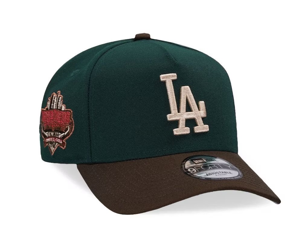 NEW ERA LOS ANGELES DODGERS 40TH ANNIVERSARY DARK GREEN TWO TONE 9FORTY A FRAME SNAPBACK CAP