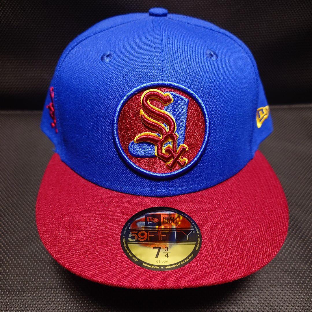 NEW ERAMEN'S CHICAGO WHITE SOX NEW ERA ROYAL/RED SPARE LOGO MASTER GEM GOLD BRIM 59FIFTY FIT CAP