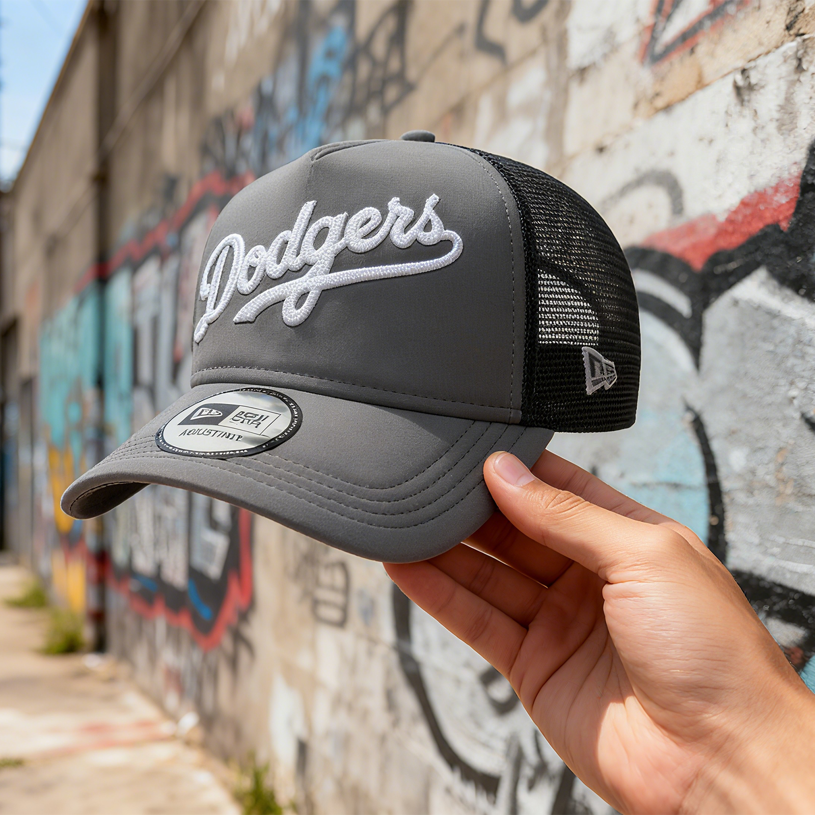 LOS ANGELES DODGERS MLB GREY BLACK UV / NEW ERA A-FRAME TRUCKER