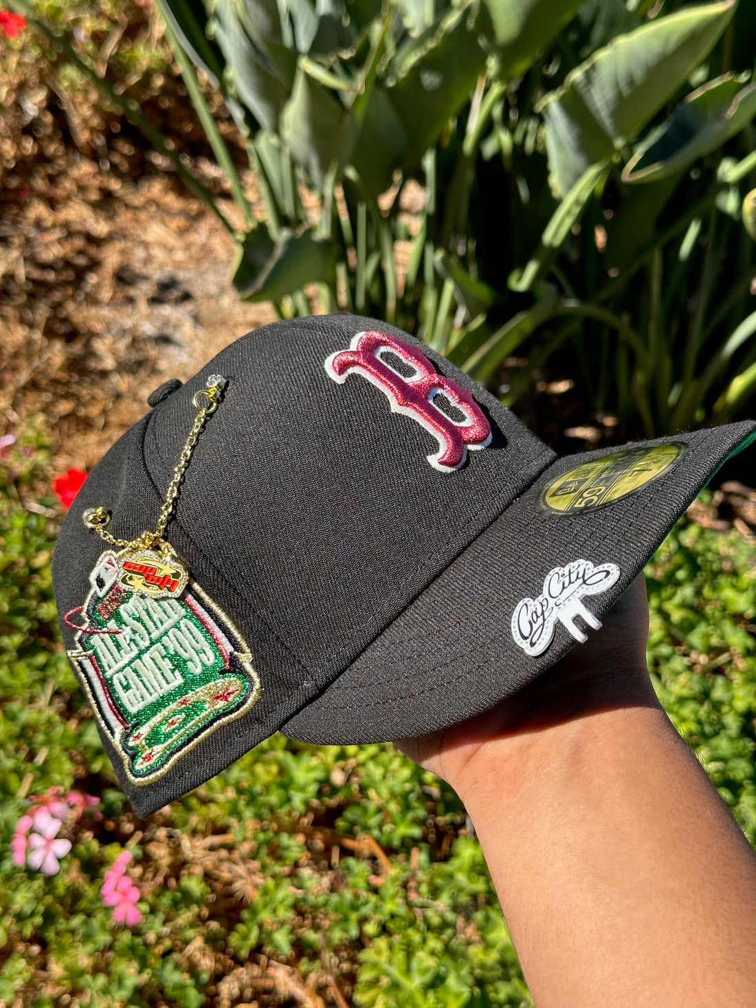 NEW ERA EXCLUSIVE 59FIFTY BLACK BOSTON RED SOX W/ 1999 ALL STAR GAME SIDE PATCH