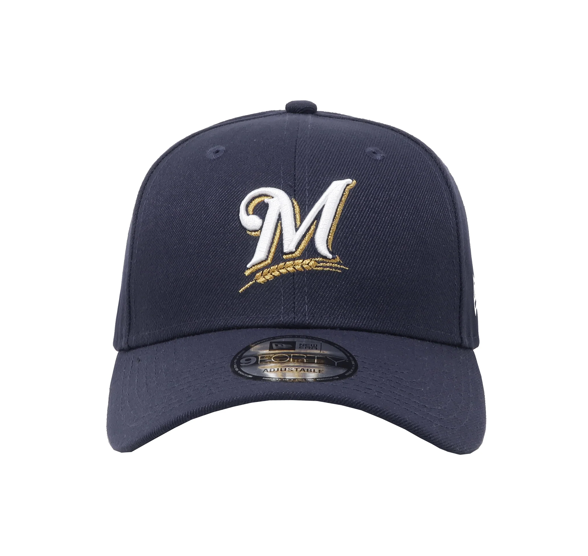 NEW ERA 9FORTY MEN'S MILWAUKEE BREWERS NAVY ADJUSTABLE GAME CAP