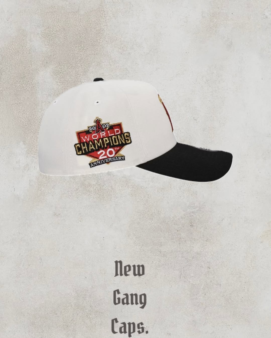 NEW ERA ANAHEIM ANGELS 20TH ANNIVERSARY CHROME GOLD TWO TONE 9FORTY A FRAME SNAPBACK HAT