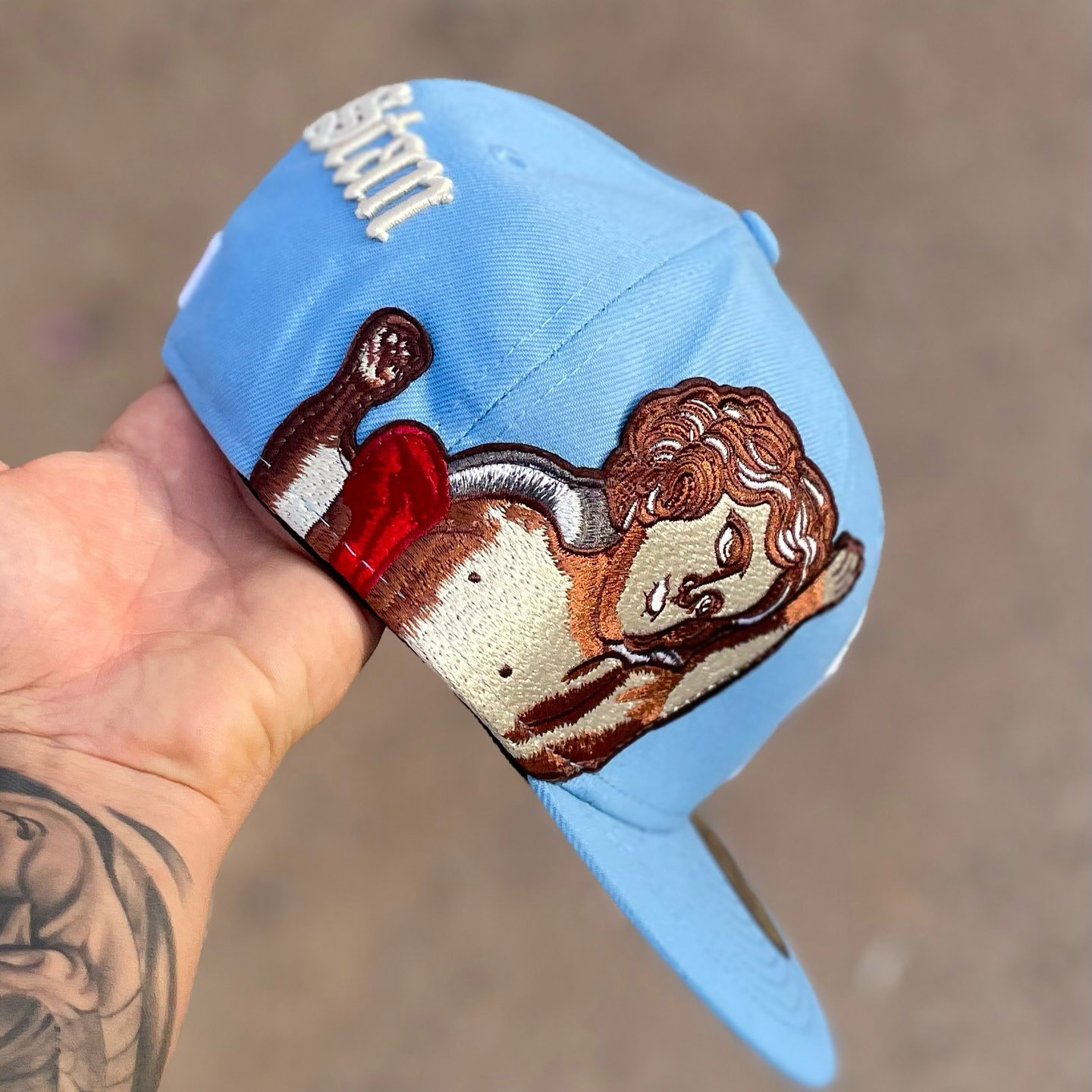 NEW ERA JON STAN X NEW ERA FITTED BLUE EMBROIDERED CASUAL BASEBALL CAP