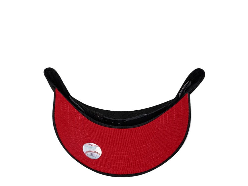 NEW ERA NEW YORK YANKEES WORLD SERIES 1999 BLACK AND RED 9FORTY A FRAME SNAPBACK HAT