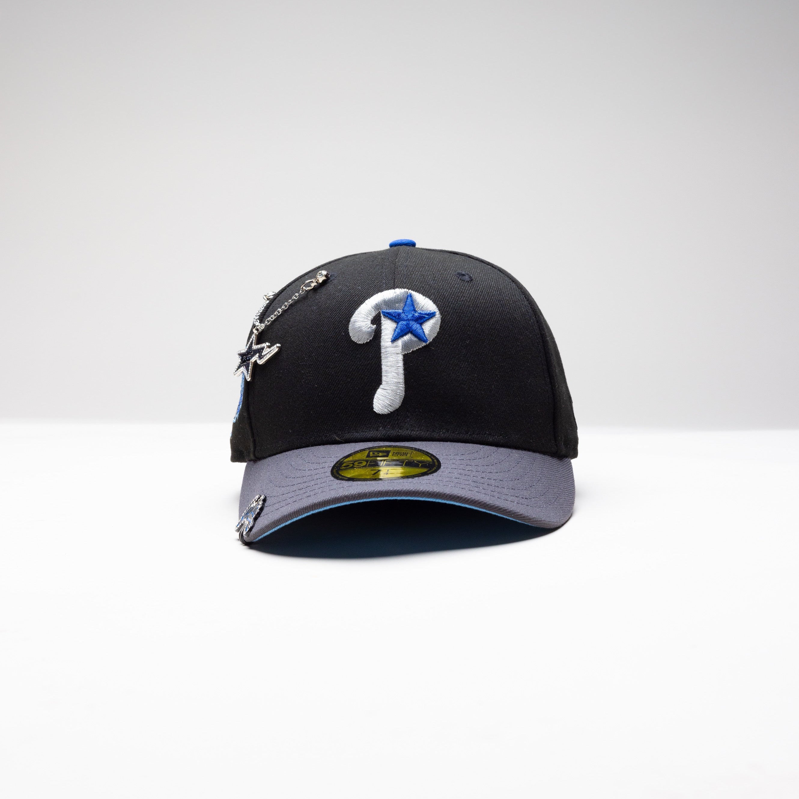 NEW ERA EXCLUSIVE 59FIFTY BLACK/ DARK GREY PHILADELPHIA PHILLIES W/ 1996 ALL STAR GAME PATCH