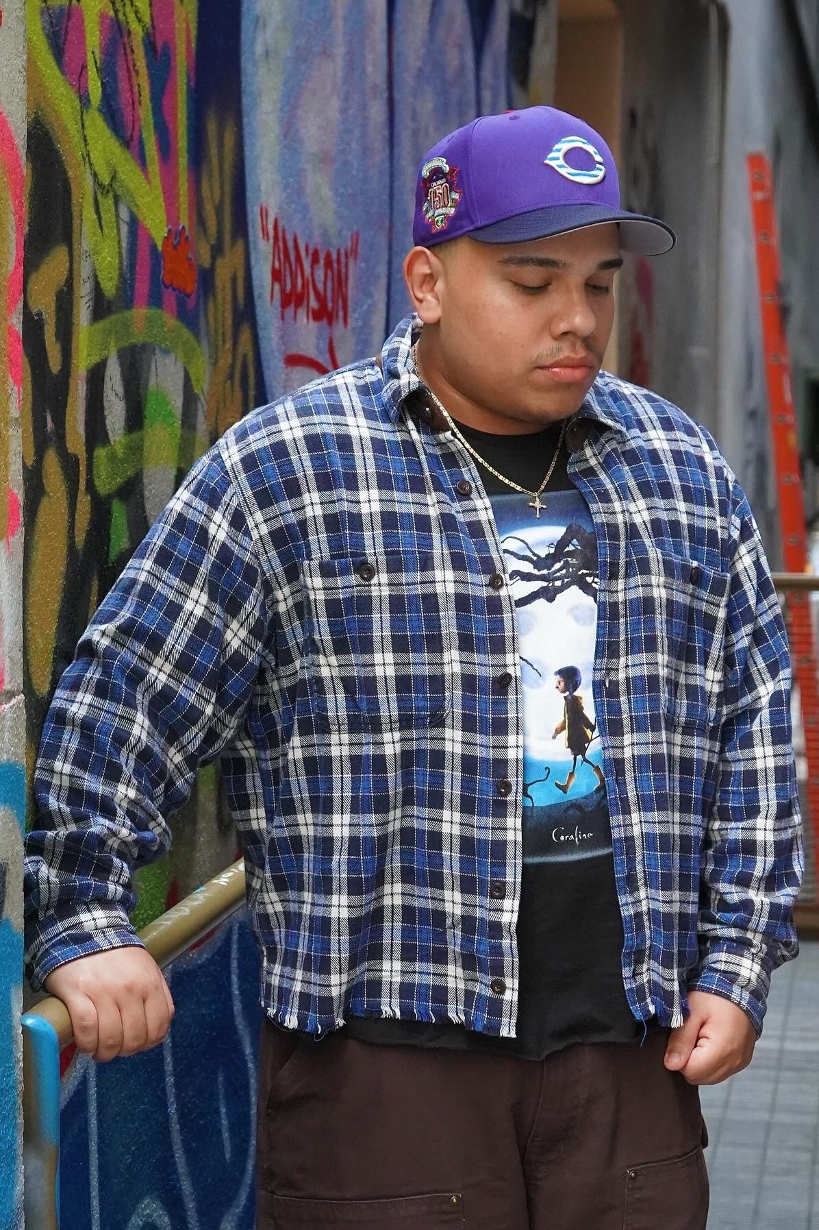 NEW ERA CINCINNATI REDS 59FIFTY 150TH ANNIV RED STOCKINGS PURPLE/NAVY