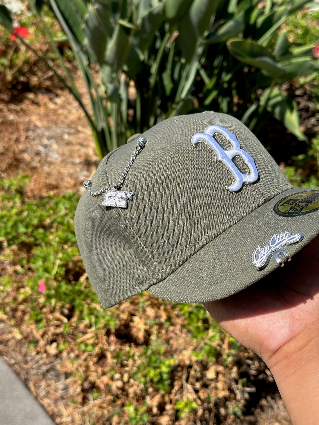 NEW ERA EXCLUSIVE 59FIFTY OLIVE BOSTON RED SOX