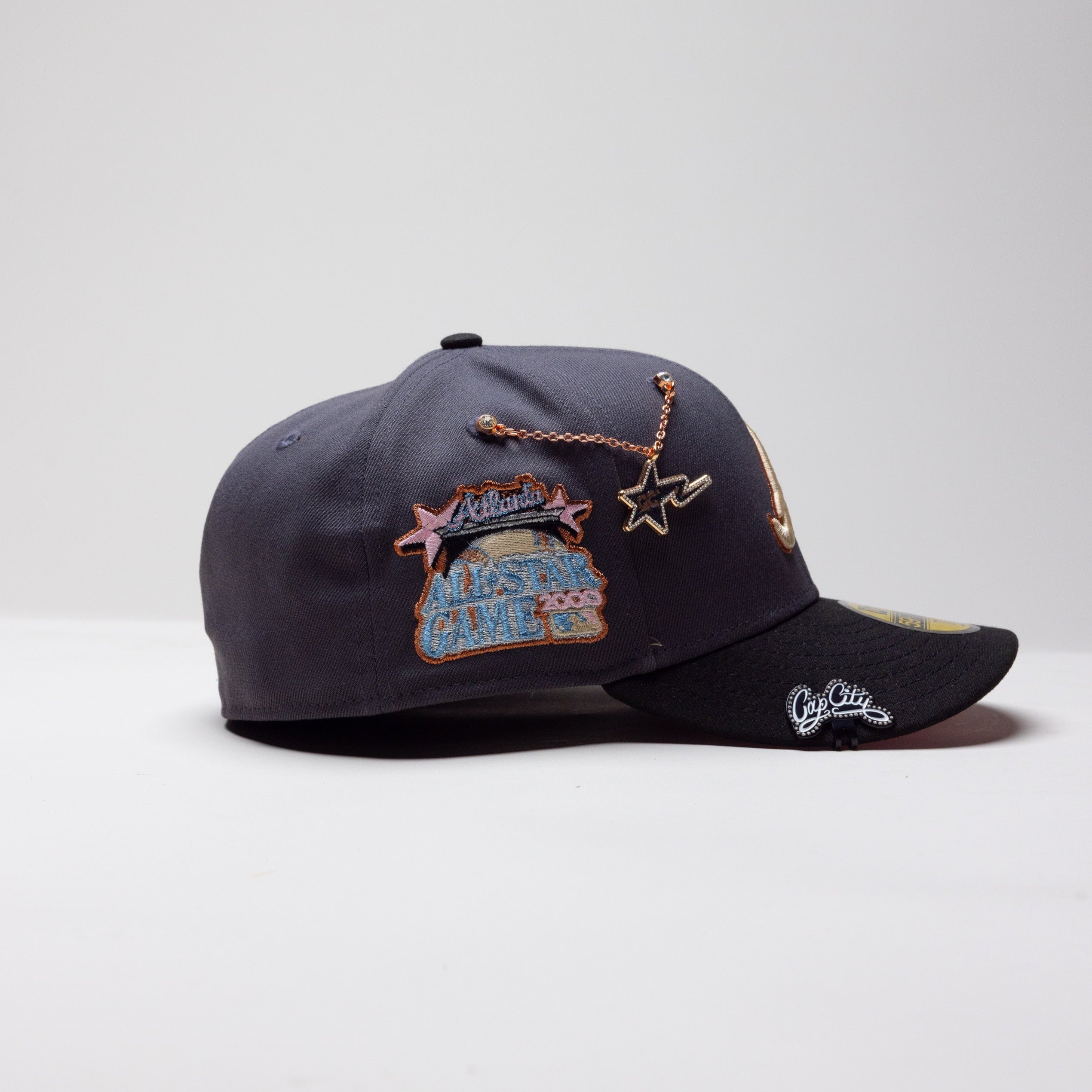 NEW ERA 59FIFTY DARK GREY/ BLACK ATLANTA BRAVES W/ 2000 ALL STAR GAME SIDE PATCH