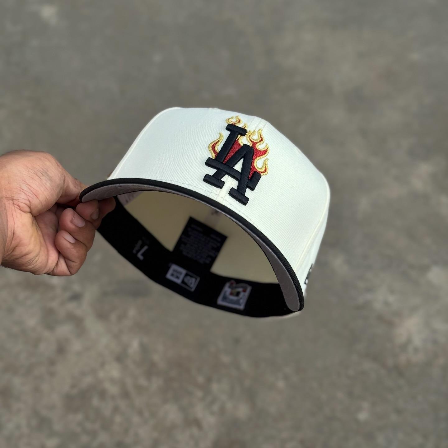 NEW ERA EXCLUSIVE 59FIFTY CHROME/ BLACK LOS ANGELES ANGELS W/ 40TH ANNIVERSARY SIDE PATCH