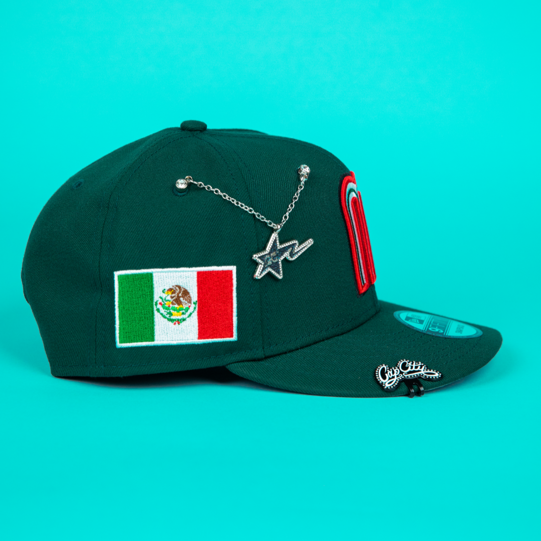 NEW ERA 59FIFTY FOREST GREEN MEXICO WBC SNAPBACK W/ MEXICO FLAG SIDE PATCH