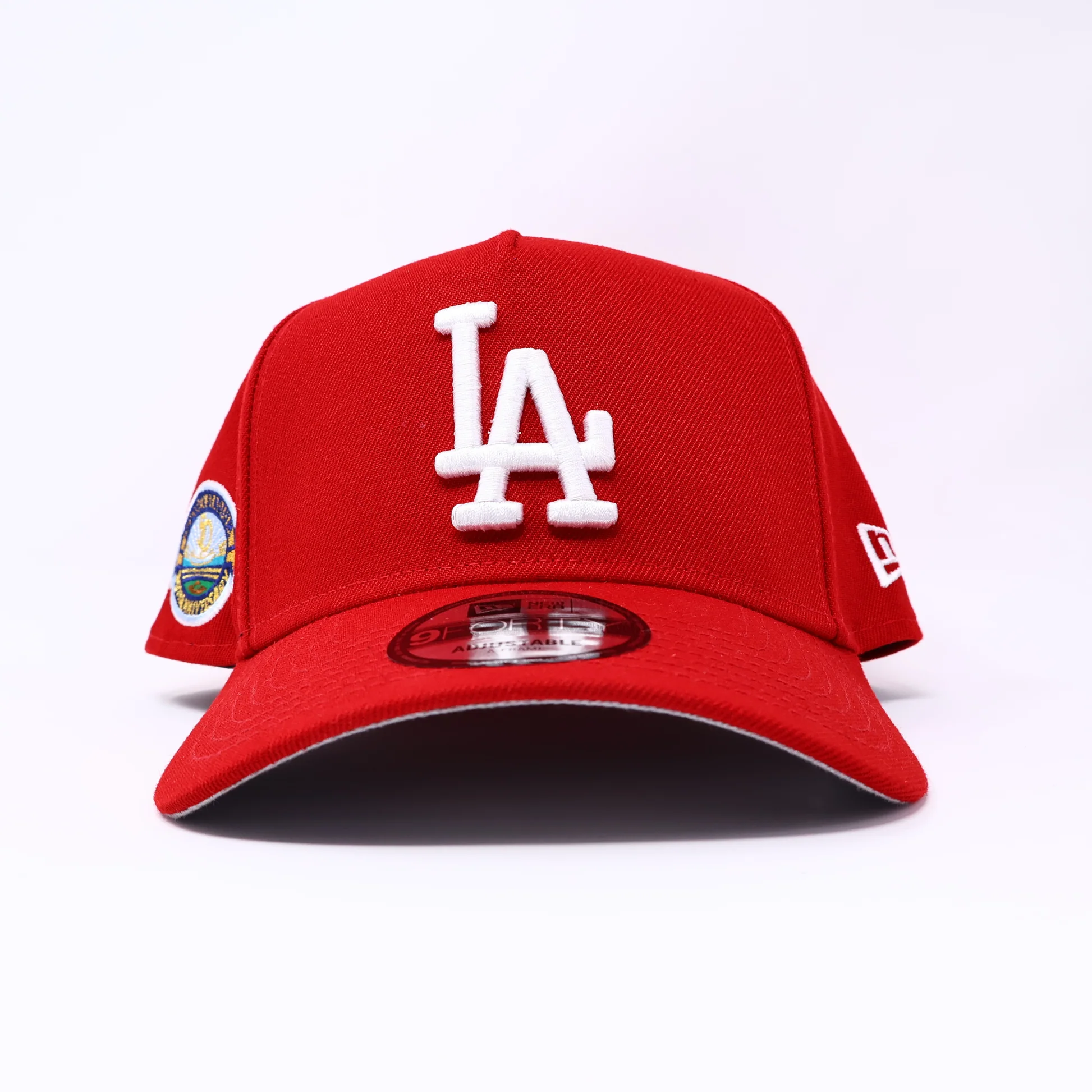 NEW ERA RED LOS ANGELES DODGERS 50TH ANNIVERSARY 9FORTY NEW ERA ADJUSTABLE SNAPBACK HAT 5 PANEL