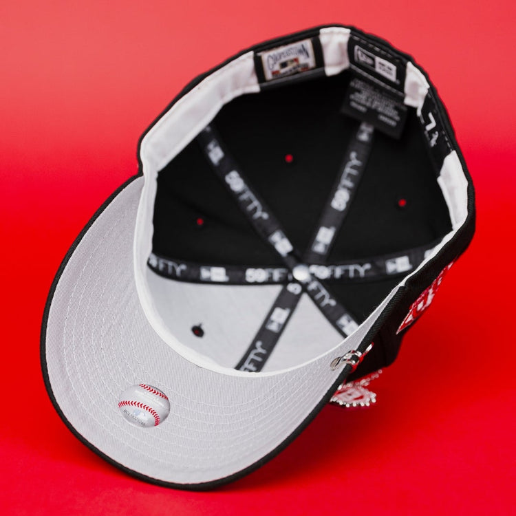 NEW ERA EXCLUSIVE 59FIFTY BLACK LOS ANGELES ANGELS W/ 60TH ANNIVERSARY SIDE PATCH