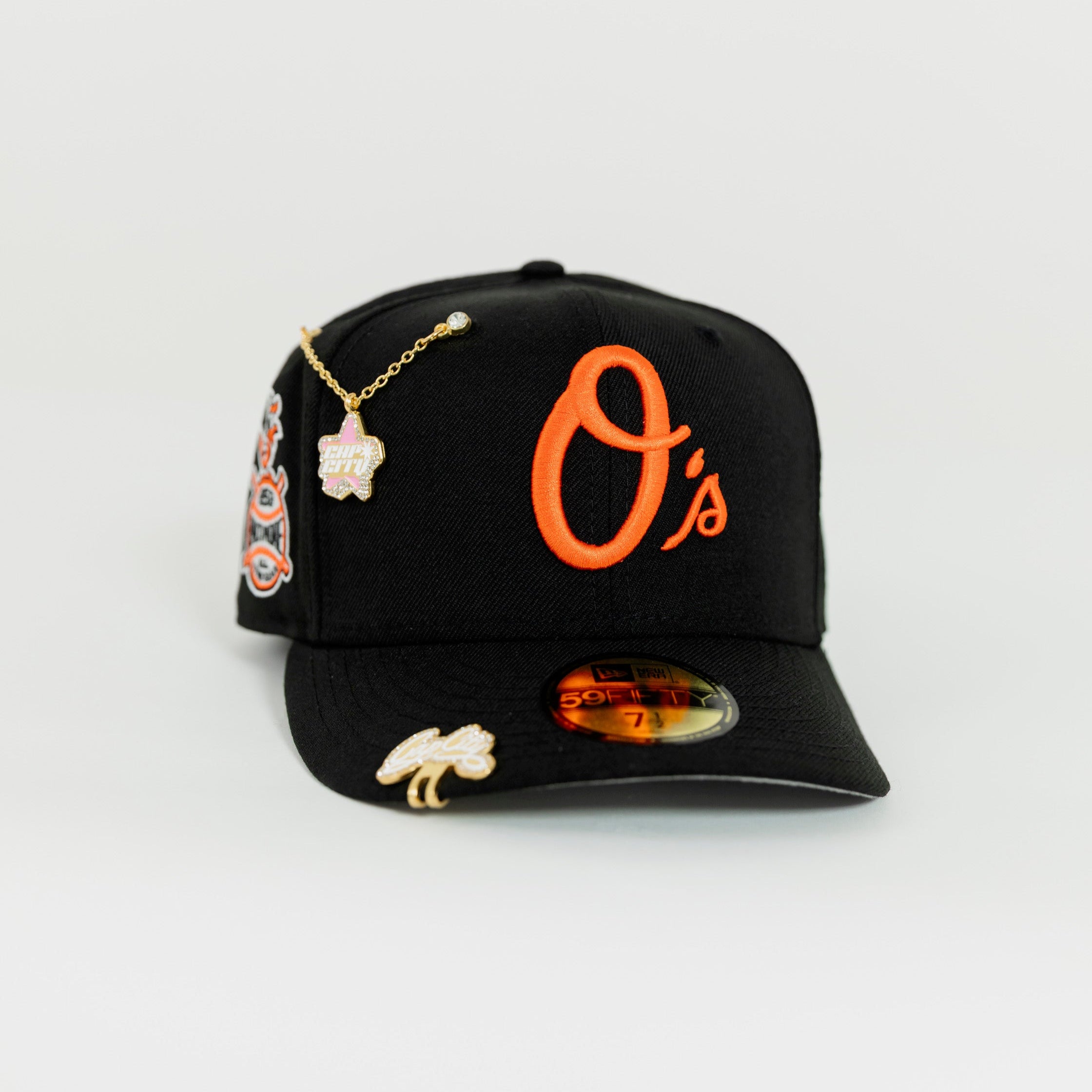 NEW ERA EXCLUSIVE 59FIFTY BLACK BALTIMORE ORIOLES W/ 1958 ALL STAR GAME SIDE PATCH