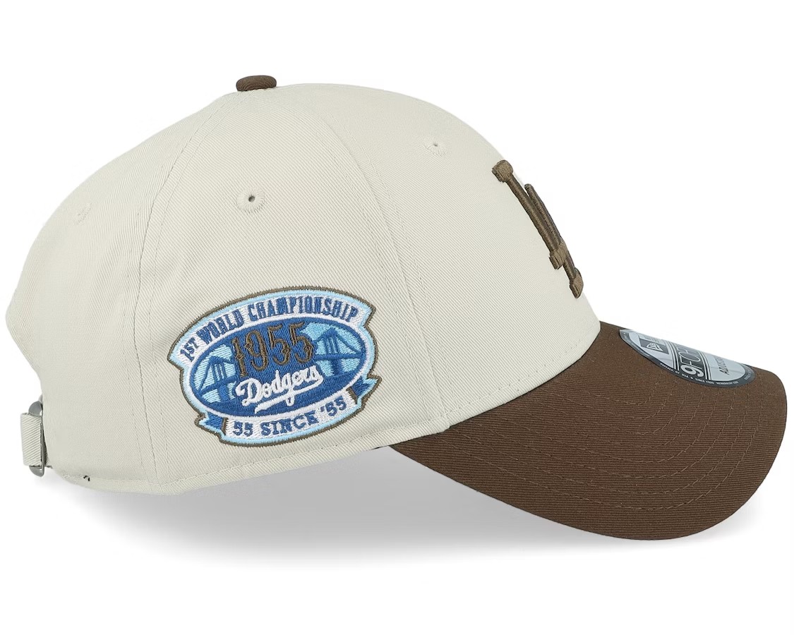 NEW ERA LOS ANGELES DODGERS CONTRAST WORLD SERIES PATCH 9FORTY STONE/BROWN ADJUSTABLE