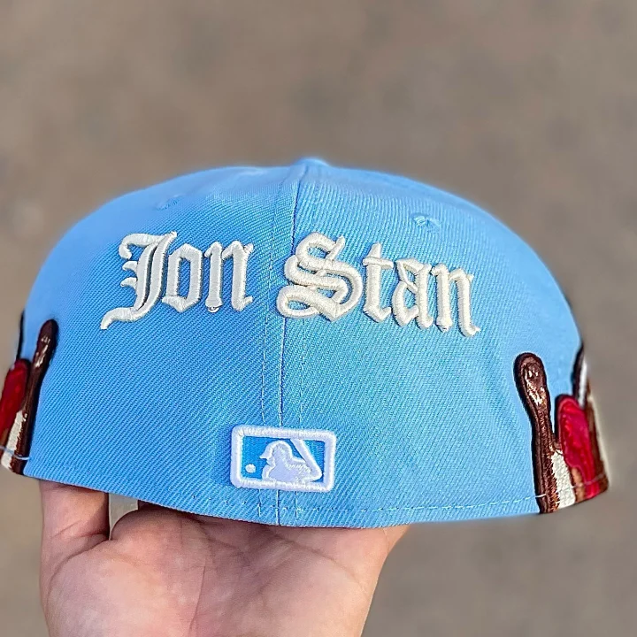 NEW ERA JON STAN X NEW ERA FITTED BLUE EMBROIDERED CASUAL BASEBALL CAP