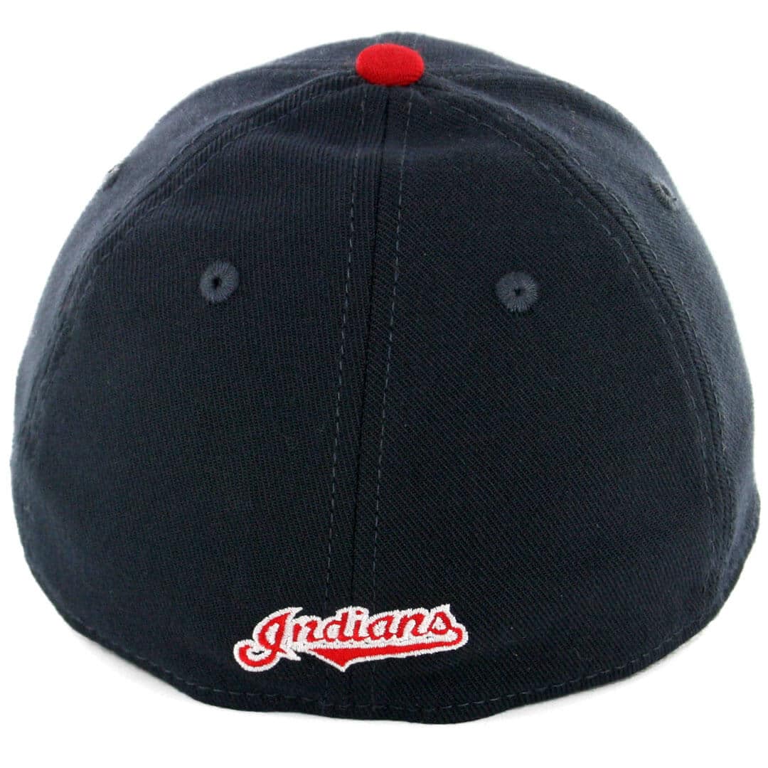 NEW ERA 39THIRTY CLEVELAND INDIANS HOME TEAM CLASSIC STRETCH FIT HAT DARK NAVY RED