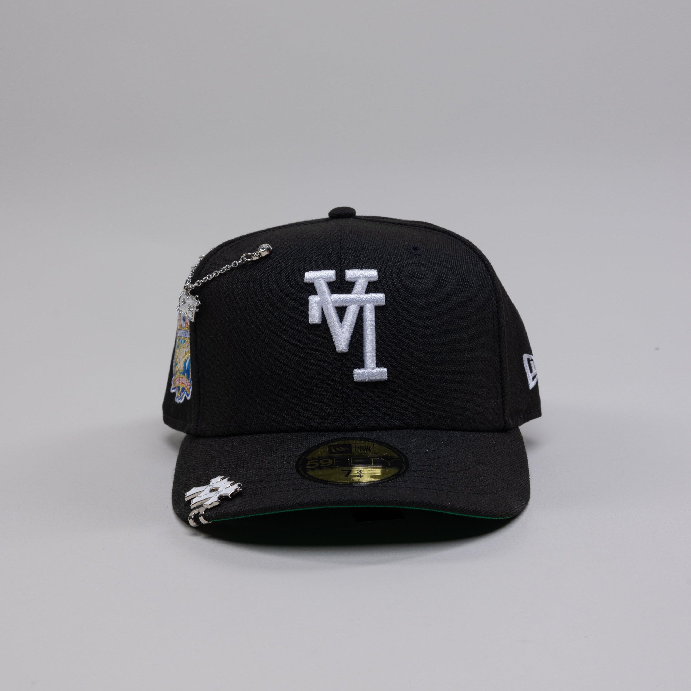 NEW ERA EXCLUSIVE 59FIFTY BLACK UPSIDE DOWN LOS ANGELES DODGERS W/ 40TH ANNIVERSARY SIDE PATCH