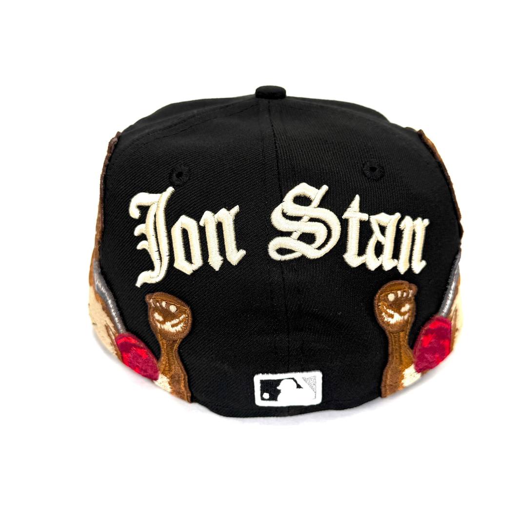 NEW ERA JON STAN HYPE BLACK NEW YORK YANKEES NY EMBROIDERED CASUAL BASEBALL CAP