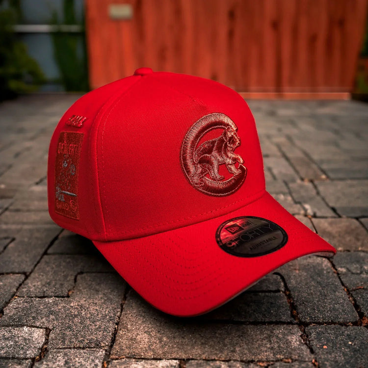 CHICAGO CUBS MLB RED GRAY UV / NEW ERA 9FORTY A-FRAME