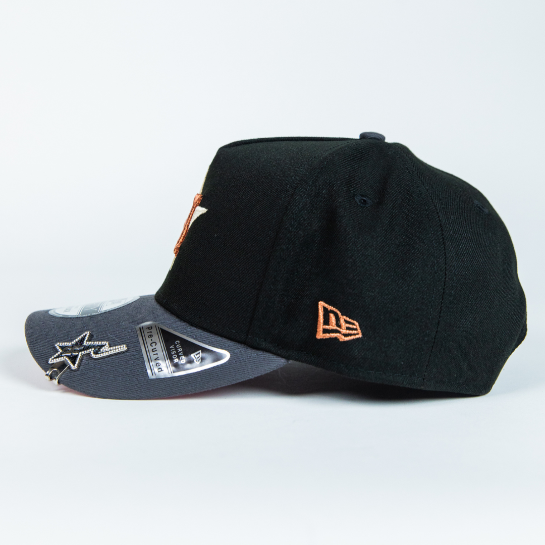 NEW ERA 9FIFTY A-FRAME BLACK/ GREY HOUSTON ASTROS W/ 45TH ANNIVERSARY SIDE PATCH