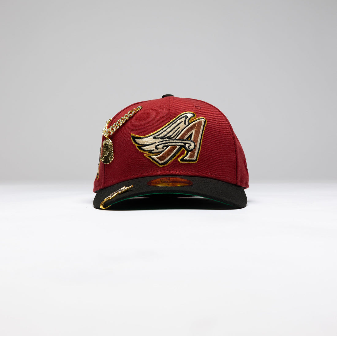 NEW ERA 9FIFTY MAROON RED/BLACK ANAHEIM ANGELS W/ 50TH ANNIVERSARY SIDE PATCH