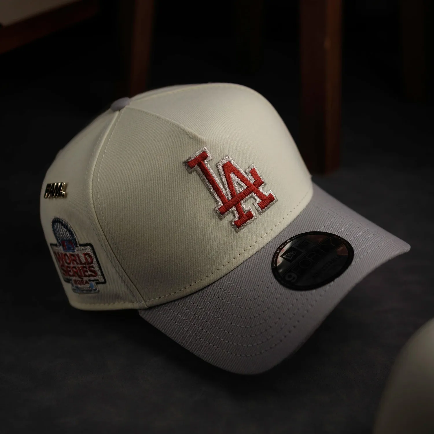 NEW ERA 9FORTY A-FRAME MLB LOS ANGELES DODGERS WS 24 TWO TONE CHROME WHITE / CARDINAL UV SNAPBACK