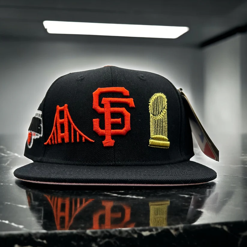 NEW ERA SAN FRANCISCO GIANTS PRO STANDARD DOUBLE CITY PINK UNDER BRIM BASEBALL CAP-BLACK