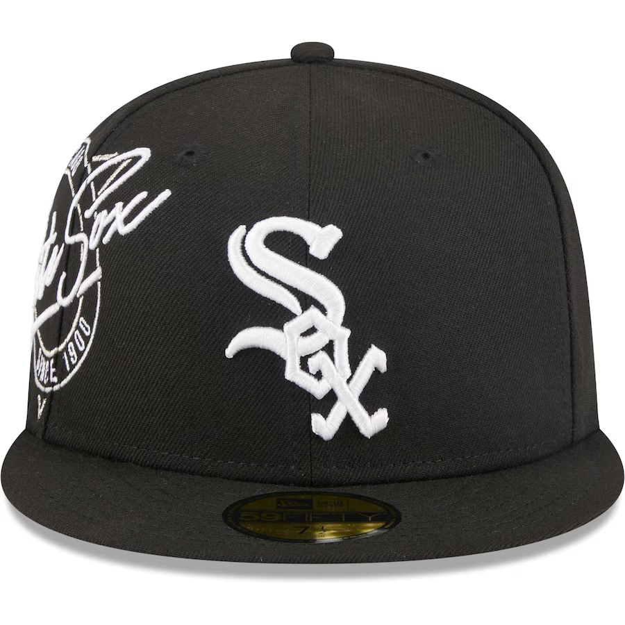NEW ERA CHICAGO CHICAGO WHITE SOX BLACK NEON EMBROIDERED CASUAL BASEBALL CAP