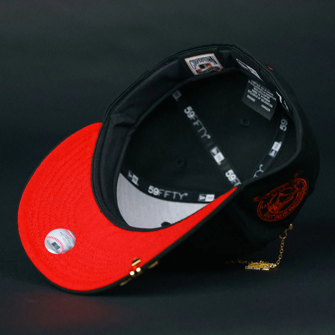 NEW ERA EXCLUSIVE 59FIFTY BLACKED OUT TORONTO BLUE JAYS W/ 40TH SEASON SIDE PATCH