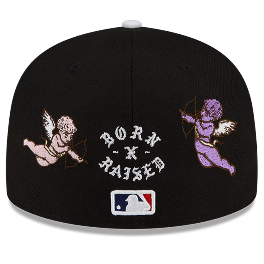 NEW ERA LOS ANGELES DODGER BORN X RAISED BLACK CHERUB EMBROIDERED CASUAL BASEBALL CAP