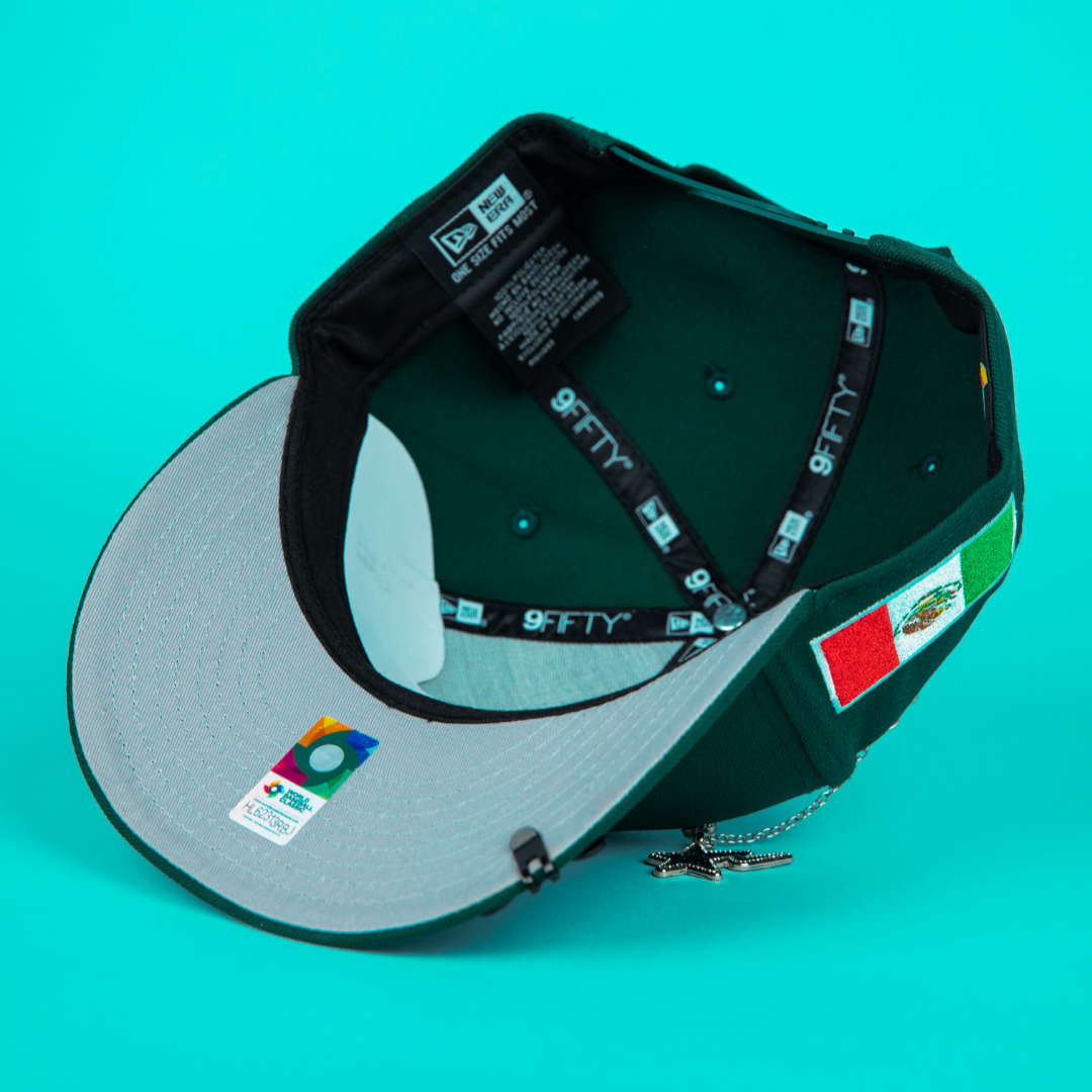 NEW ERA 59FIFTY FOREST GREEN MEXICO WBC SNAPBACK W/ MEXICO FLAG SIDE PATCH
