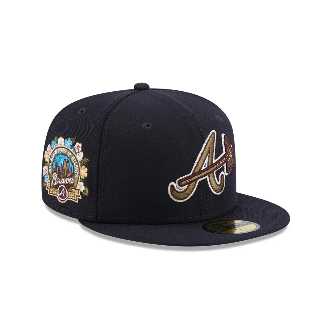 NEW ERA ATLANTA  BRAVES BOTANICAL QUICKTURN COLLECTION EMBROIDERED CASUAL BASEBALL CAP