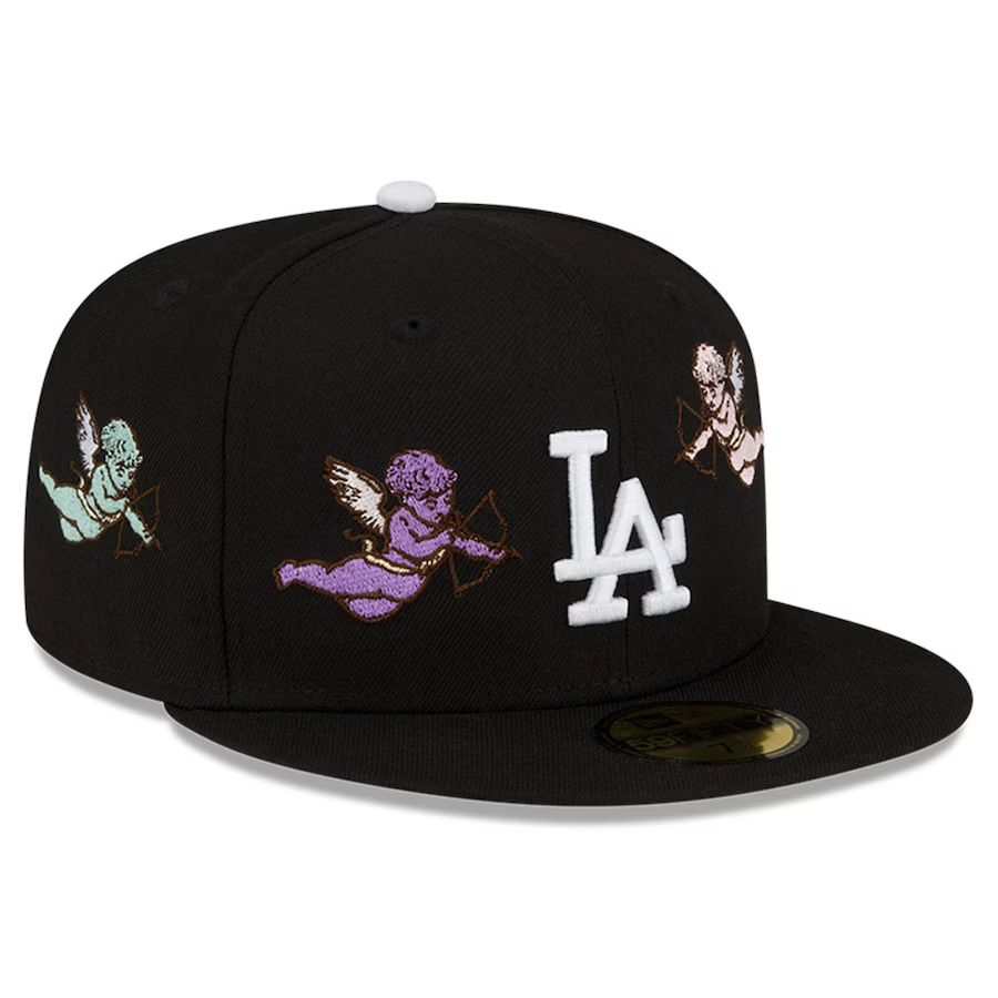 NEW ERA LOS ANGELES DODGER BORN X RAISED BLACK CHERUB EMBROIDERED CASUAL BASEBALL CAP