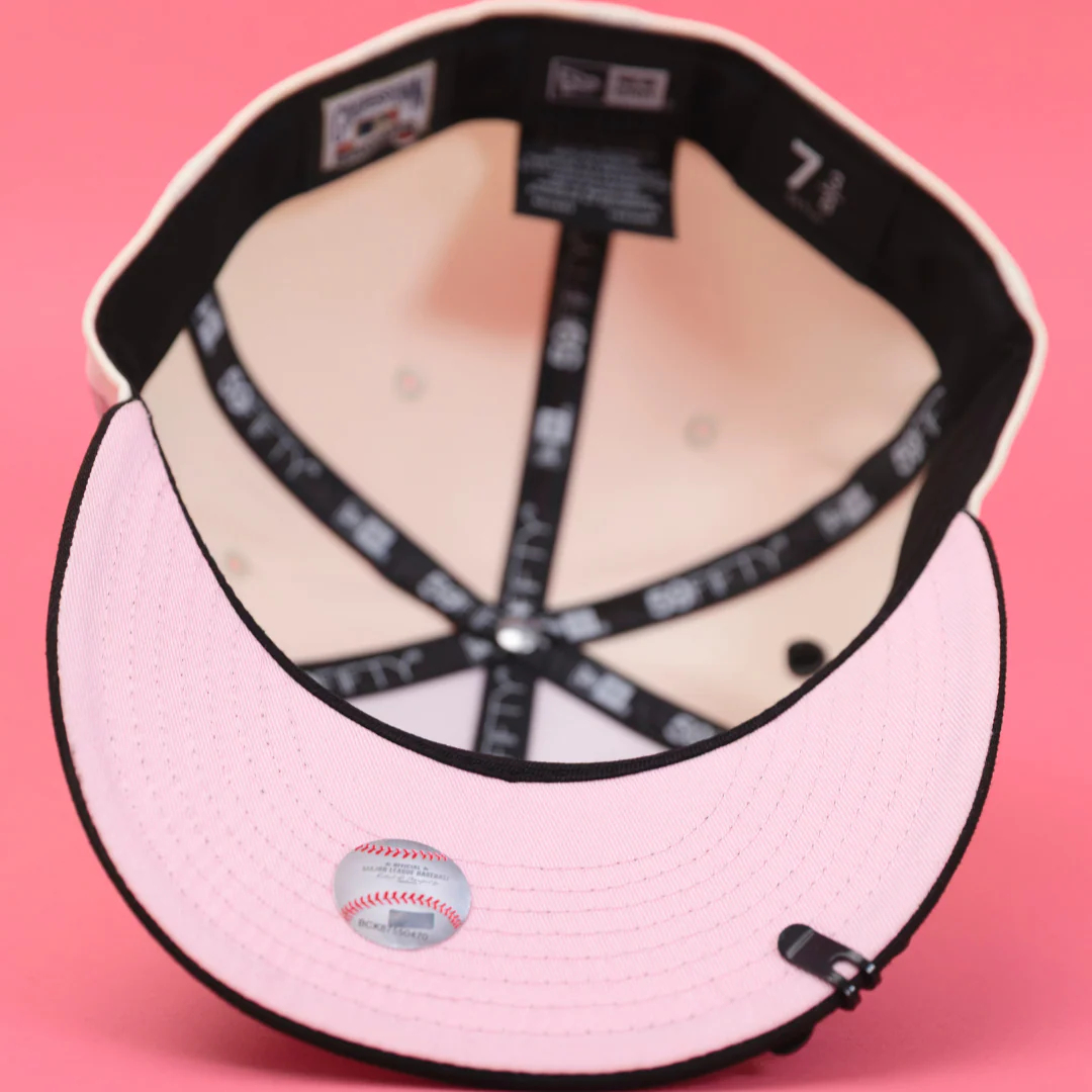 NEW ERA EXCLUSIVE 59FIFTY CHROME/ BLACK ANAHEIM ANGELS W/ 50TH ANNIVERSARY SIDE PATCH