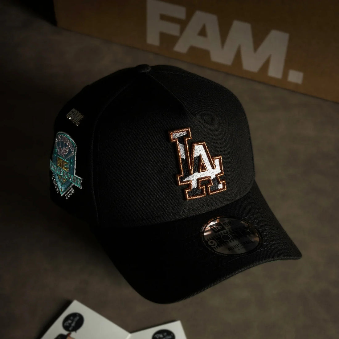 LOS ANGELES DODGERS MLB COW PRINTED LOGO BLACK KELLY GREEN UV / NEW ERA 9FORTY A-FRAME