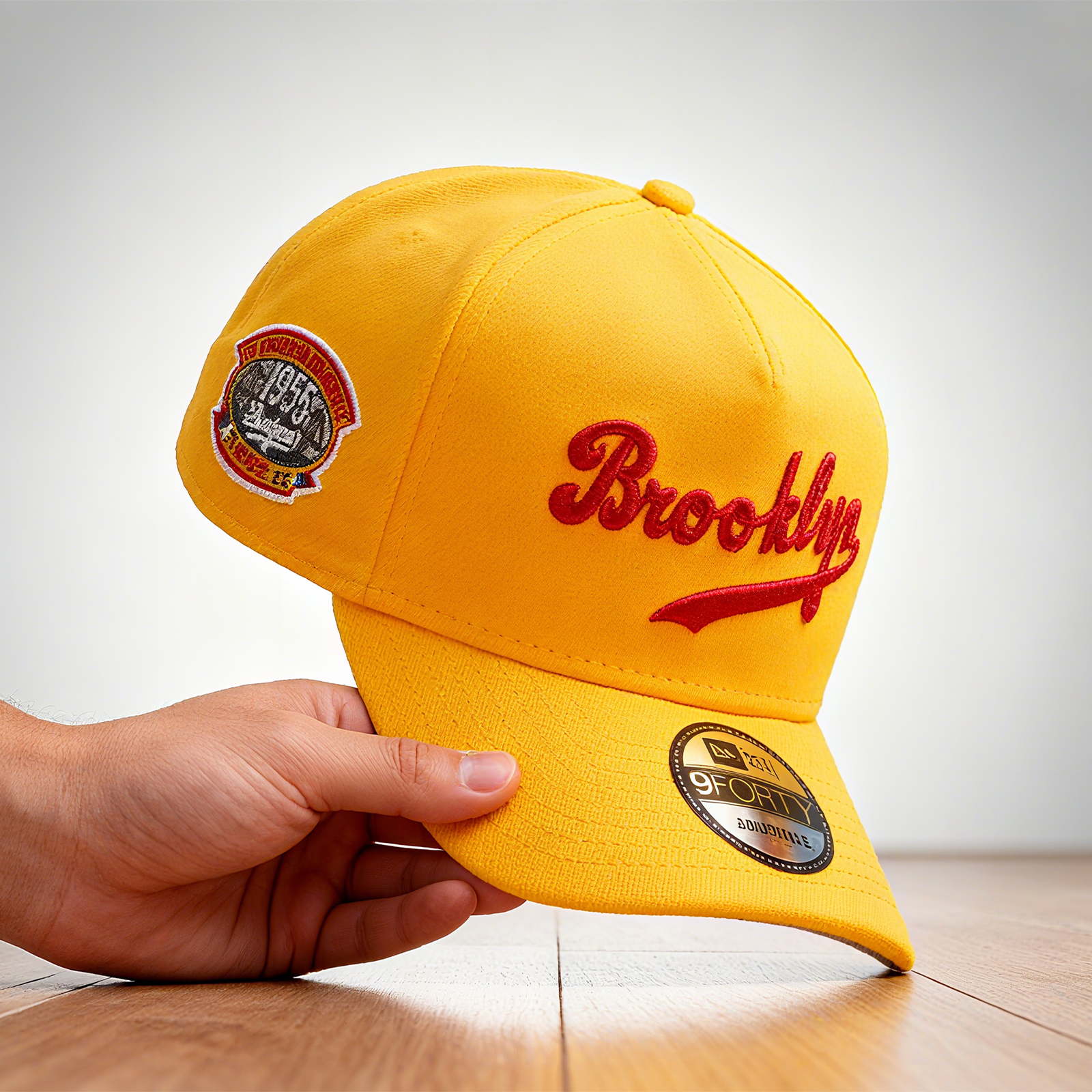 NEW ERA BROOKLYN DODGERS WORLD SERIES 1955 GOLD EDITION 9FORTY A FRAME SNAPBACK HAT