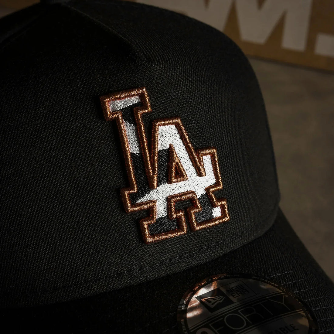 LOS ANGELES DODGERS MLB COW PRINTED LOGO BLACK KELLY GREEN UV / NEW ERA 9FORTY A-FRAME