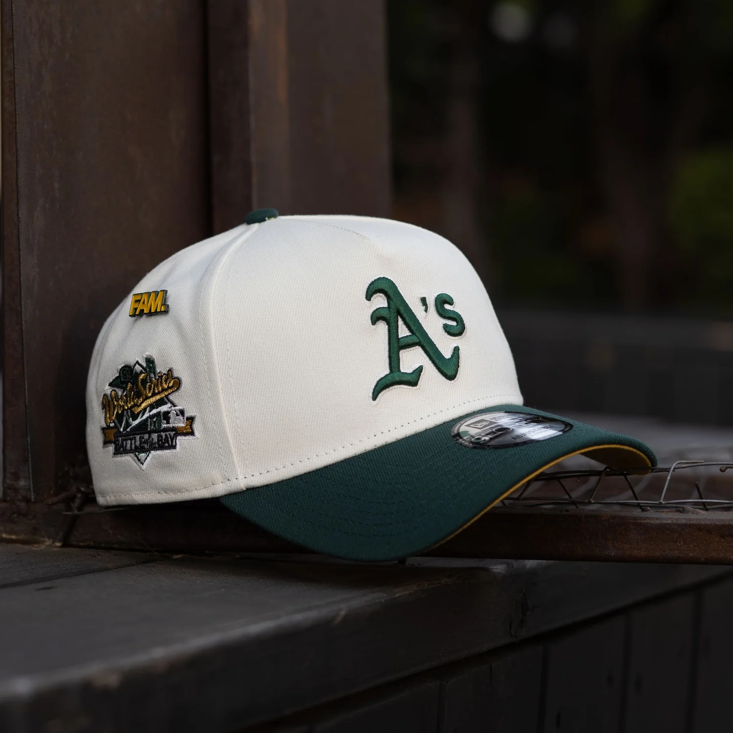 NEW ERA 9FORTY A-FRAME OAKLAND ATHLETICS WORLD SERIES 1989 TWO TONE / YELLOW UV SNAPBACK