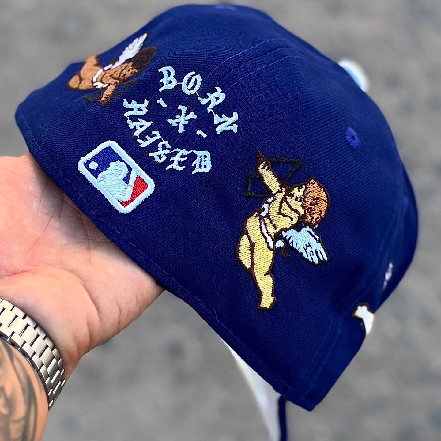 NEW ERA LOS ANGELES DODGERS BORN X RAISED ROYAL CHERUB EMBROIDERED CASUAL BASEBALL CAP