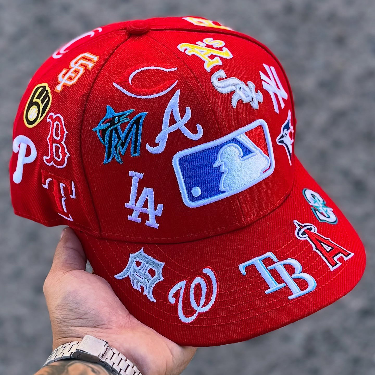 NEW ERA MULTI TEAMS PATCH LOGOS EMBROIDERED CASUAL BASEBALL CAP