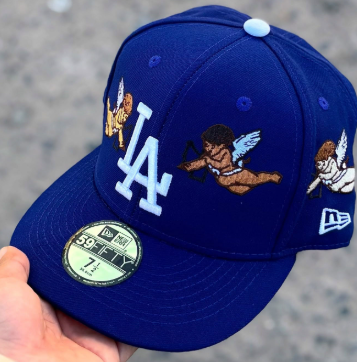 NEW ERA LOS ANGELES DODGERS BORN X RAISED ROYAL CHERUB EMBROIDERED CASUAL BASEBALL CAP