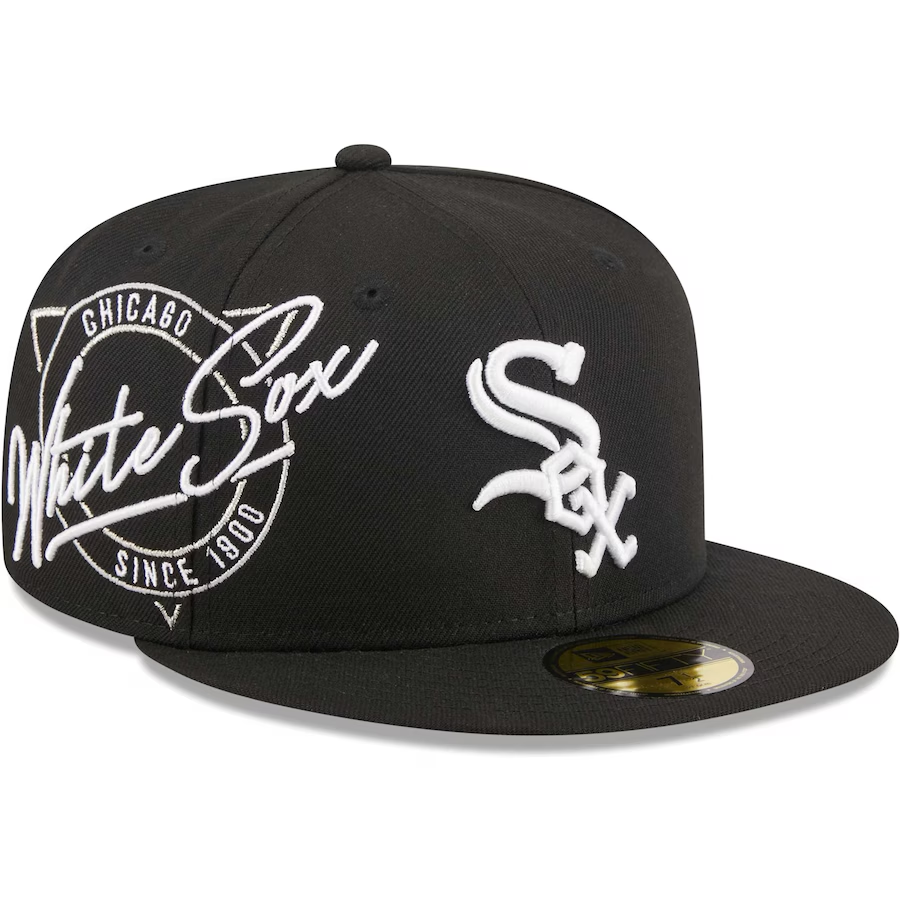 NEW ERA CHICAGO CHICAGO WHITE SOX BLACK NEON EMBROIDERED CASUAL BASEBALL CAP