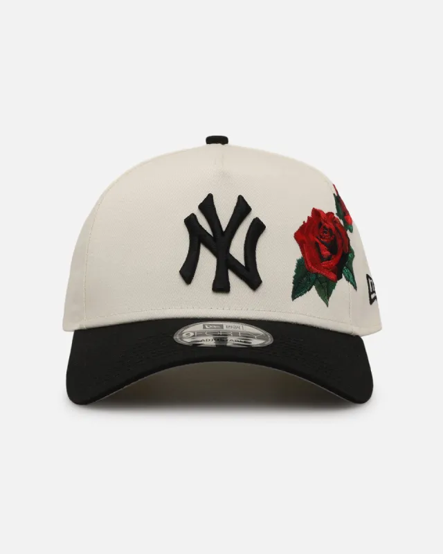 NEW ERA NEW YORK YANKEES 'CHROME BLACK ROSES' 9FORTY A-FRAME SNAPBACK CHROME/BLACK