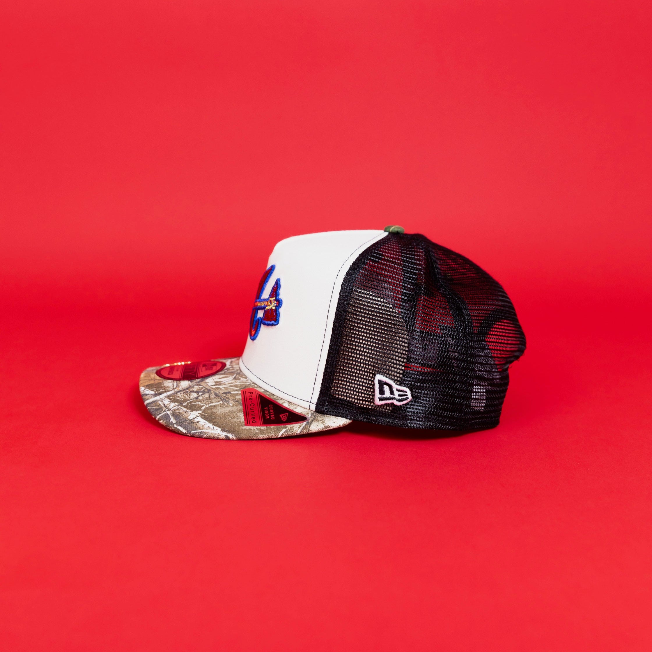 NEW ERA EXCLUSIVE 9FIFTY A-FRAME CHROME/ REALTREE ATLANTA BRAVES MESHBACK SNAPBACK W/ 2000 ALL STAR GAME SIDE PATCH