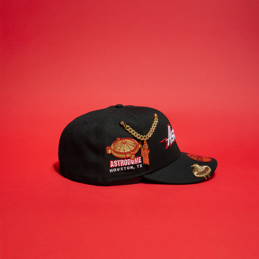 NEW ERA EXCLUSIVE 9FIFTY BLACK HOUSTON ASTROS SCRIPT W/ ASTRODOME SIDE PATCH